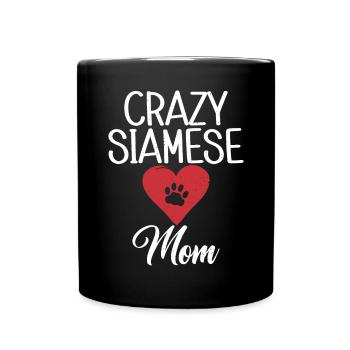 Cadeaux de chat siamois - Mug uni - noir - Devant