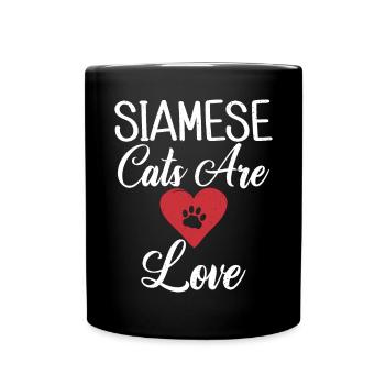 Siamesische Katze Geschenke - Tasse einfarbig - Schwarz - Vorne
