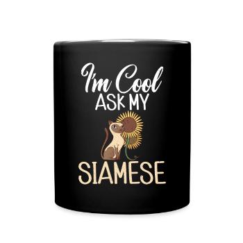 Cadeaux de chat siamois - Mug uni - noir - Devant