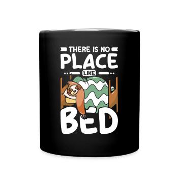There is no place like bed Sloth - Full Colour Mug - black - Front
