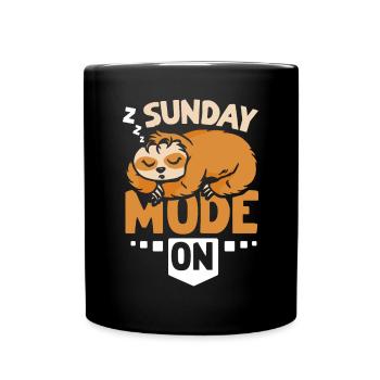 Sloth sunday mode on - Full Colour Mug - black - Front