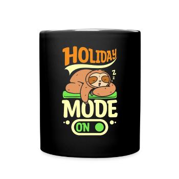 Sloth holiday mode on - Full Colour Mug - black - Front