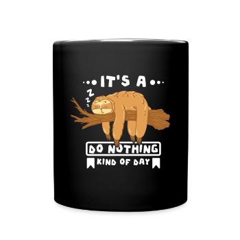 C’est une journée à ne rien faire Paresseux - Mug uni - noir - Devant