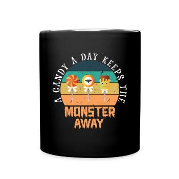 Grusel Halloweenspruch Spruch Halloween - Tasse einfarbig - Schwarz - Vorne