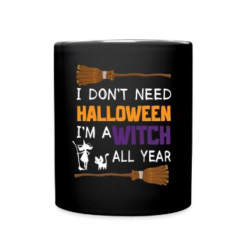 Grusel Halloweenspruch Spruch Halloween - Tasse einfarbig - Schwarz - Vorne