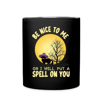 Grusel Halloweenspruch Spruch Halloween - Tasse einfarbig - Schwarz - Vorne