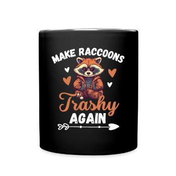 Trash Panda Wald Tier Lustiges Geschenk Waschbär - Tasse einfarbig - Schwarz - Vorne