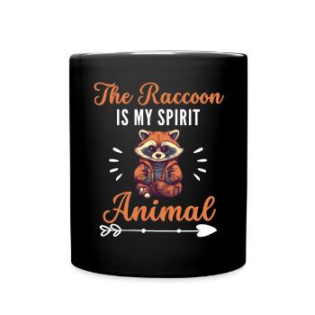 The raccoon is my spiritual animal raccoon - Full Colour Mug - black - Front