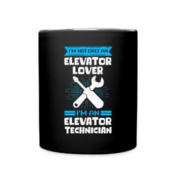 Fahrstuhl Aufzugsmechaniker Aufzug Geschenk - Tasse einfarbig - Schwarz - Vorne