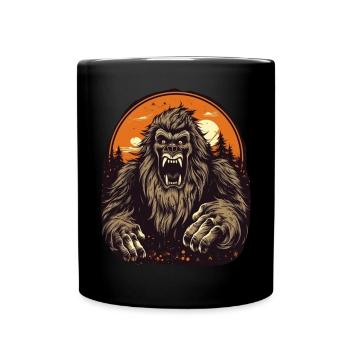 Sasquatch Folklore Geschenk Gruseliges Bigfoot - Tasse einfarbig - Schwarz - Vorne
