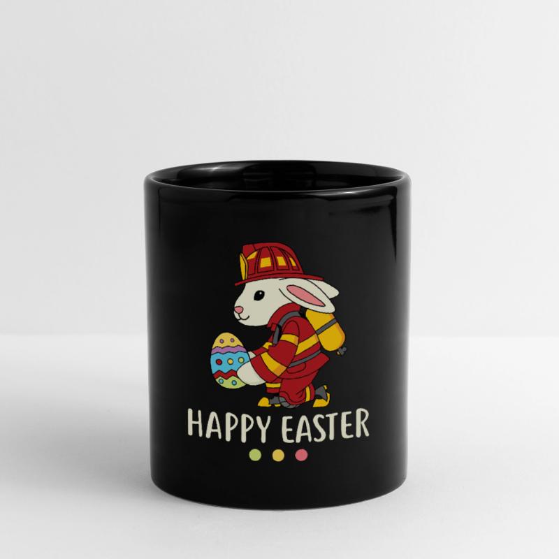 Firefighter Easter Bunny Fireman Egg Happy Easter Full Colour Mug