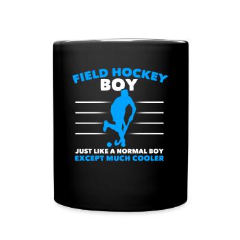 Marquer un garçon de hockey sur gazon comme une norme - Mug uni - noir - Devant