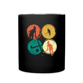 Retro Goalkeeper Stick Vintage Field Hockey Enthus - Full Colour Mug - black - Front