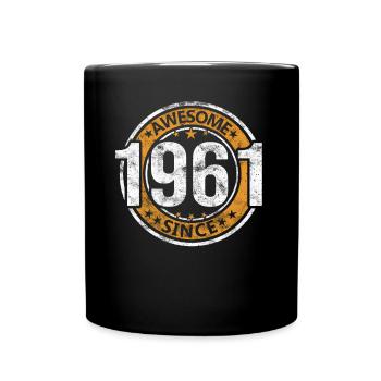 Awesome Since 1961 Retro Vintage Birthday - Full Colour Mug - black - Front