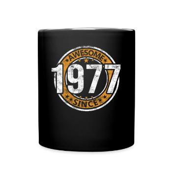 Awesome Since 1977 Retro Vintage Geburtstag - Tasse einfarbig - Schwarz - Vorne