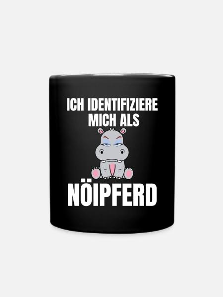 Gelangweiltes Nilpferd / Nölpferd / Keinen Bock - Tasse einfarbig - Schwarz