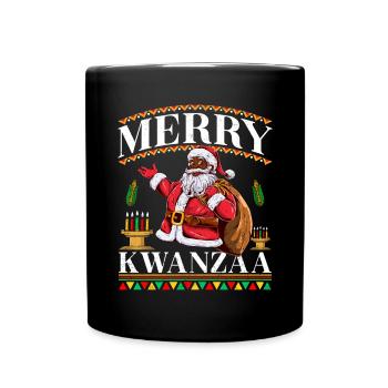 Merry Kwanzza - Full Colour Mug - black - Front