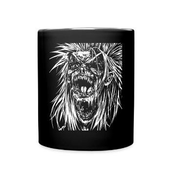 Punkrock Fan Skull with Mohawk Crazy Antisocial P - Full Colour Mug - black - Front