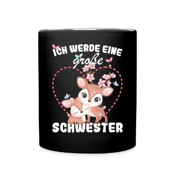 Ich Werde Eine Große Schwester 2025 - Tasse einfarbig - Schwarz - Vorne
