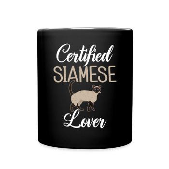 Siamesische Katze Geschenke - Tasse einfarbig - Schwarz - Vorne