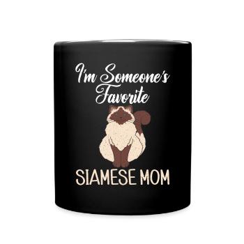 Siamesische Katze Geschenke - Tasse einfarbig - Schwarz - Vorne