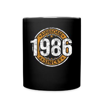Awesome Since 1986 Retro Vintage Geburtstag - Tasse einfarbig - Schwarz - Vorne