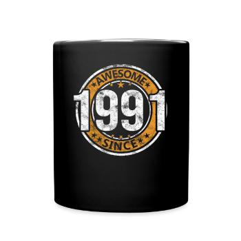 Génial depuis 1991 Retro Vintage Birthday - Mug uni - noir - Devant