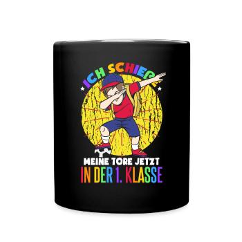 Ich schieße meine Tore jetzt in der 1. Klasse - Tasse einfarbig - Schwarz - Vorne