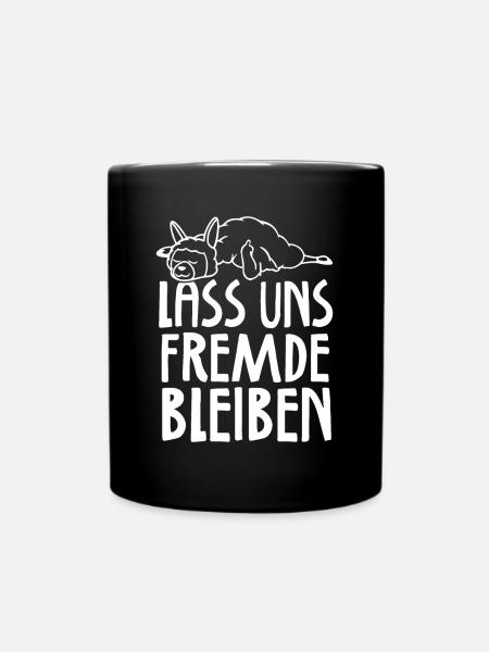 Lass Uns Fremde Bleiben Lama - Tasse einfarbig - Schwarz