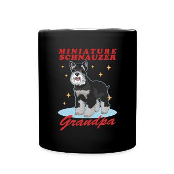 Zwergschnauzer Grandpa Schnauzer Hunde Geschenk - Tasse einfarbig - Schwarz - Vorne