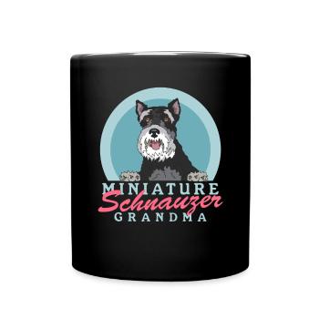 Cadeau de chien miniature Schnauzer Grand-mère Schnauzer - Mug uni - noir - Devant
