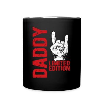 Daddy Loading Vater Väter Vatertag Rock n Roll - Tasse einfarbig - Schwarz - Vorne