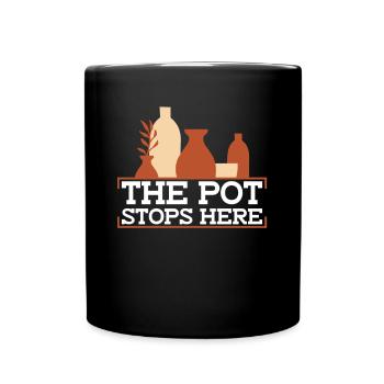 The Pot Stops Here - Pottery of Ceramic Artists - Full Colour Mug - black - Front