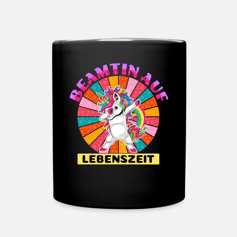 Beamtin auf Lebenszeit Geschenkidee Verbeamtung - Tasse einfarbig - Schwarz