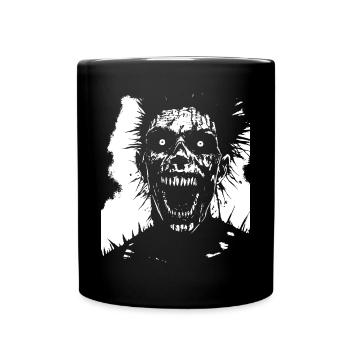 Punkrock Fan Skull mit Mohawk Crazy Antisocial P - Tasse einfarbig - Schwarz - Vorne