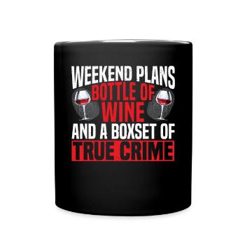 True Crime Documentary Mystery Podcast Wine Lover - Full Colour Mug - black - Front
