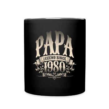 Papa Legend Since 1980 Gift for Proud Fathers - Full Colour Mug - black - Front
