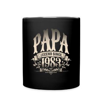 Papa Legend Since 1983 Geschenk für stolze Väter - Tasse einfarbig - Schwarz - Vorne