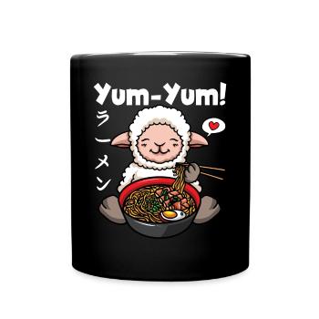 Anime Sheep Ramen Noodles Manga Kawaii - Full Colour Mug - black - Front