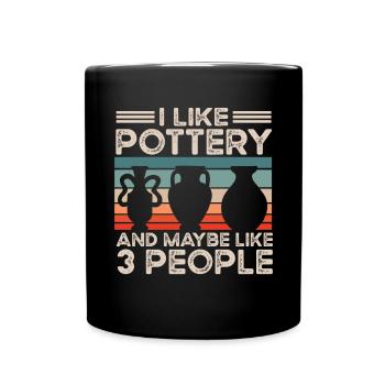 Poterie Poterie Artiste de poterie Argile - Mug uni - noir - Devant