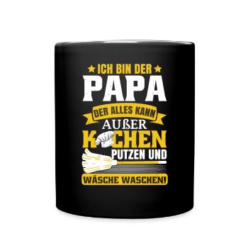 Ich bin der Papa der alles kann - Tasse einfarbig - Schwarz - Vorne