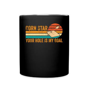 Funny Cornhole Retro - Full Colour Mug - black - Front