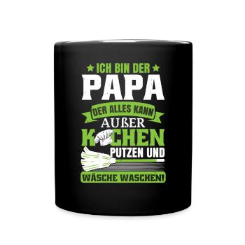 Lustiges Männertag Papa Vatertagsgeschenk - Tasse einfarbig - Schwarz - Vorne