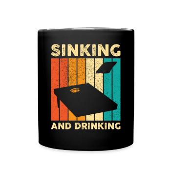 Lustiges Cornhole Corn Hole Retro - Tasse einfarbig - Schwarz - Vorne