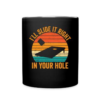 Funny Cornhole Corn Hole Retro - Full Colour Mug - black - Front