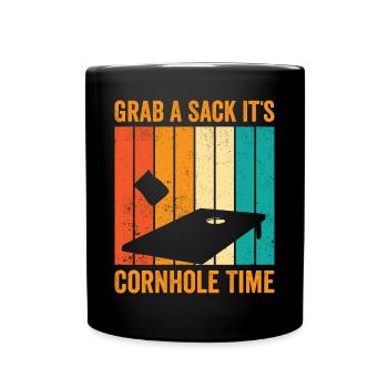 Funny Cornhole Corn Hole Retro - Full Colour Mug - black - Front