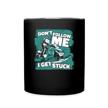 Ne me suivez pas Je suis coincé Conducteur de motoneige - Mug uni - noir - Devant
