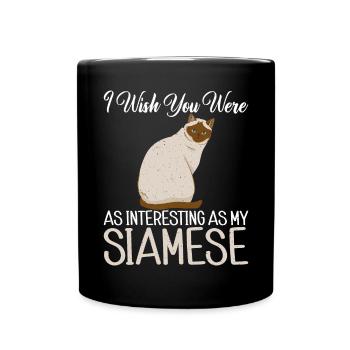 Cadeaux de chat siamois - Mug uni - noir - Devant