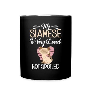 Siamesische Katze Geschenke - Tasse einfarbig - Schwarz - Vorne