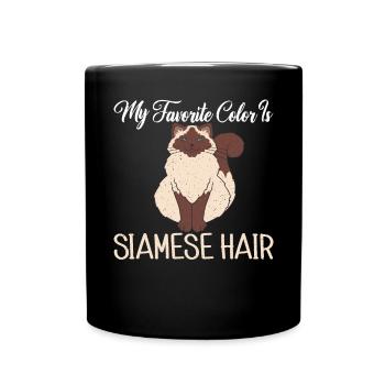 Siamesische Katze Geschenke - Tasse einfarbig - Schwarz - Vorne